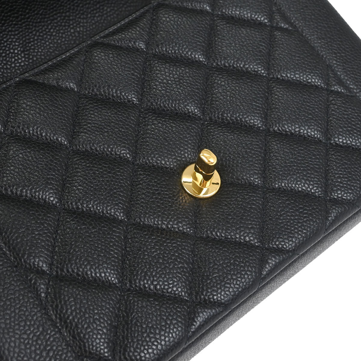 Chanel 1996-1997 Black Caviar Skin Medium Diana Shoulder Bag