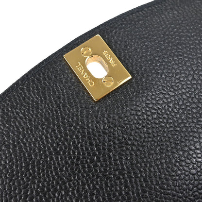 Chanel 1996-1997 Black Caviar Skin Medium Diana Shoulder Bag