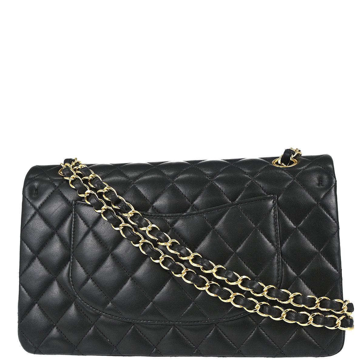 Chanel 2012 Black Lambskin Medium Classic Double Flap Shoulder Bag