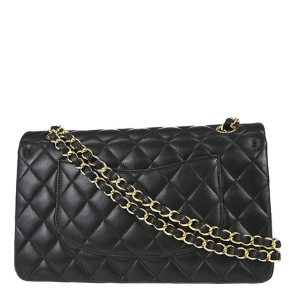 Chanel 2012 Black Lambskin Medium Classic Double Flap Shoulder Bag