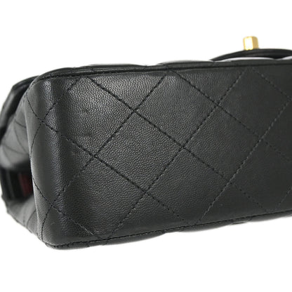 Chanel 2012 Black Lambskin Medium Classic Double Flap Shoulder Bag