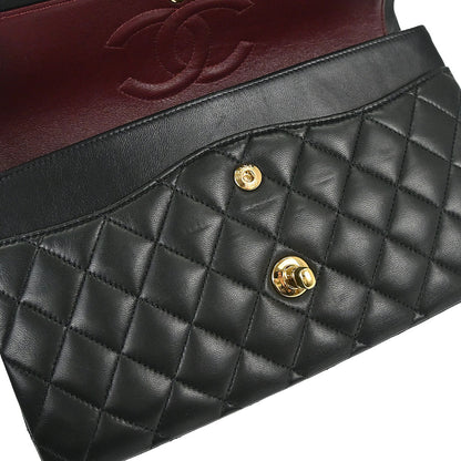 Chanel 2012 Black Lambskin Medium Classic Double Flap Shoulder Bag