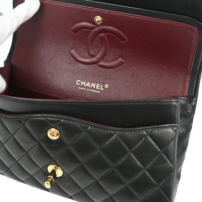 Chanel 2012 Black Lambskin Medium Classic Double Flap Shoulder Bag