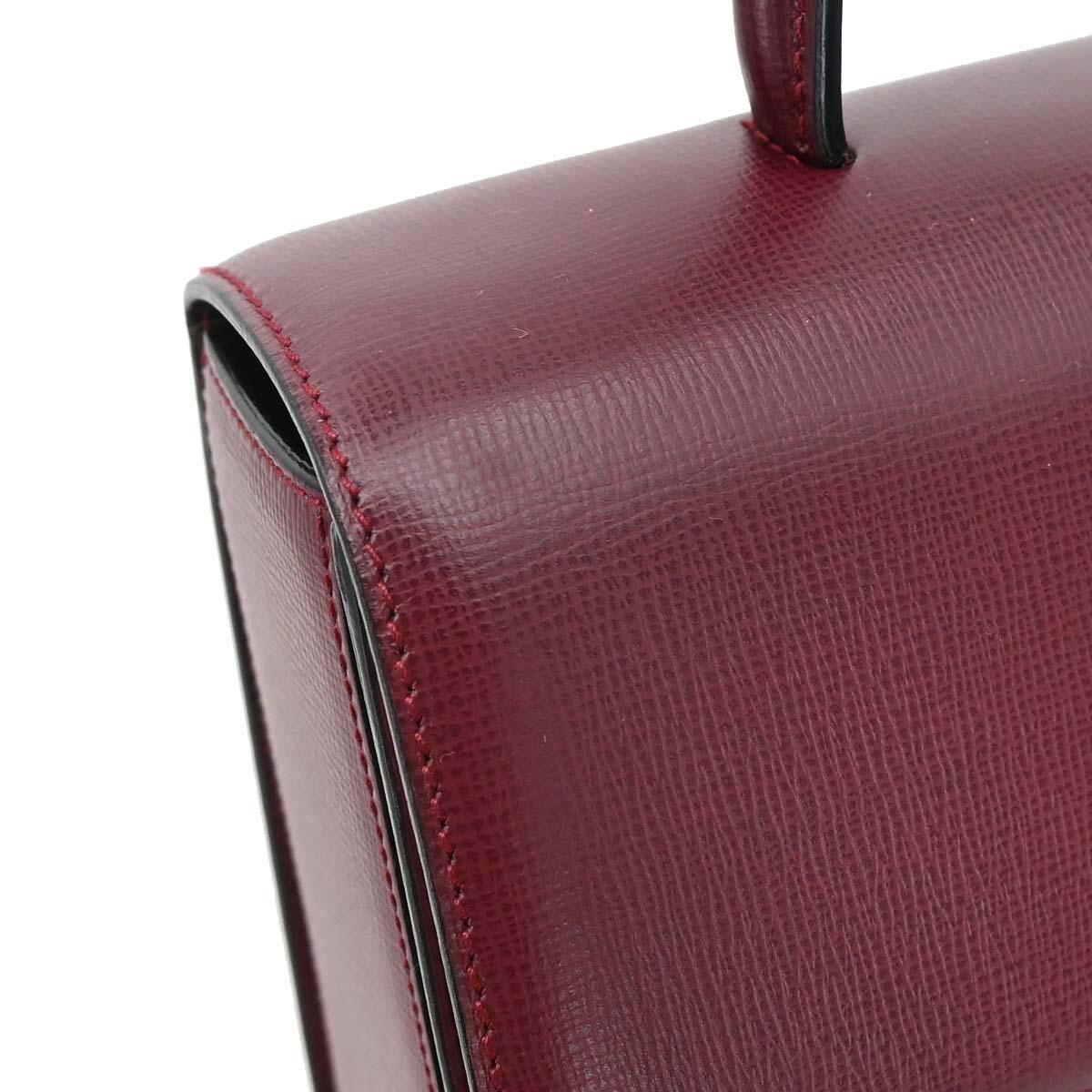 Cartier Bordeaux Leather Handbag