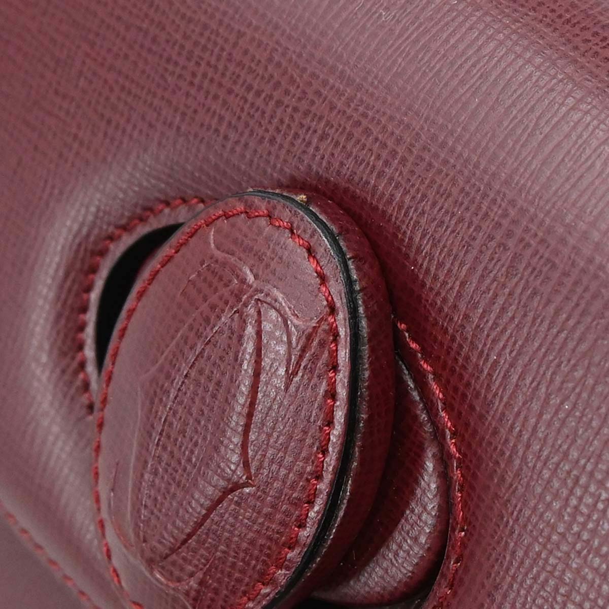 Cartier Bordeaux Leather Handbag