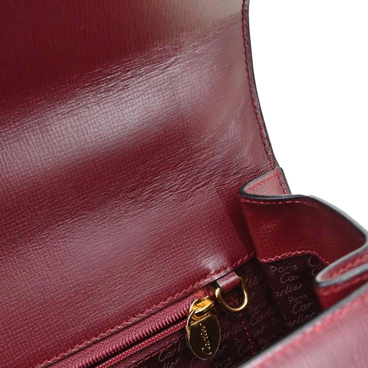 Cartier Bordeaux Leather Handbag