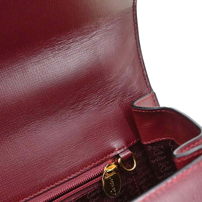 Cartier Bordeaux Leather Handbag