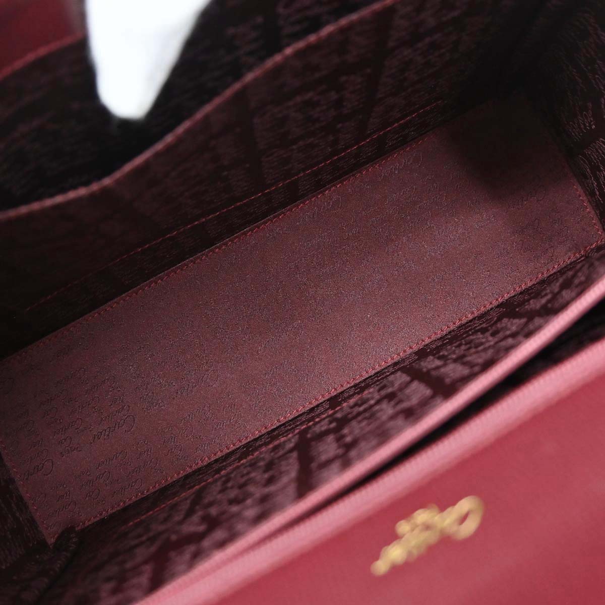 Cartier Bordeaux Leather Handbag
