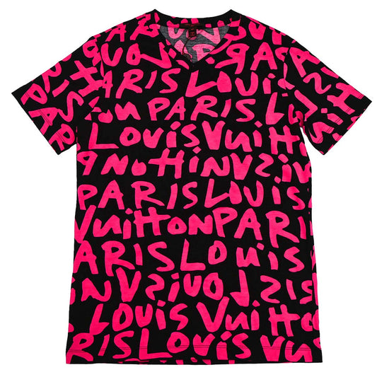 Louis Vuitton Graffiti Print T-shirt Pink #M