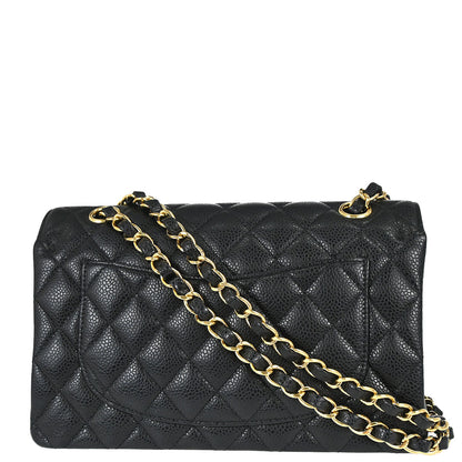Chanel Black Caviar Skin Small Classic Double Flap Shoulder Bag