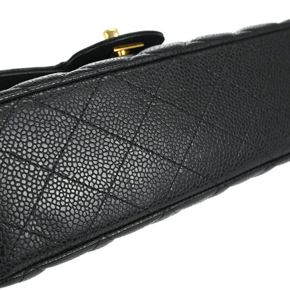 Chanel Black Caviar Skin Small Classic Double Flap Shoulder Bag