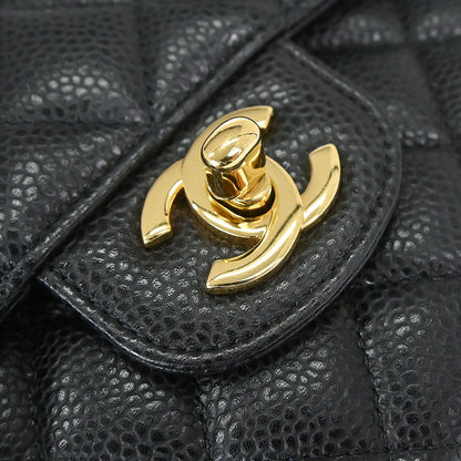 Chanel Black Caviar Skin Small Classic Double Flap Shoulder Bag