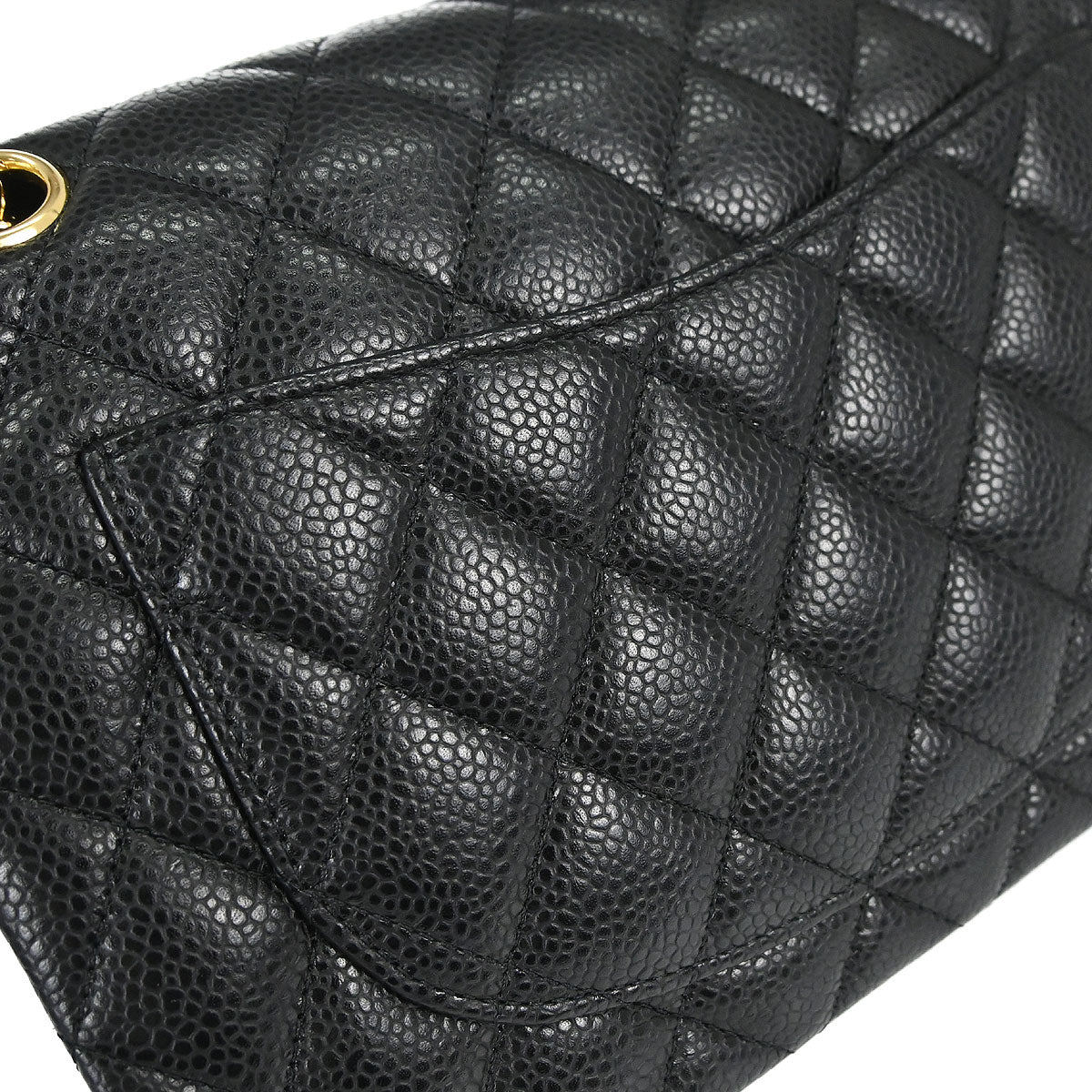 Chanel Black Caviar Skin Small Classic Double Flap Shoulder Bag