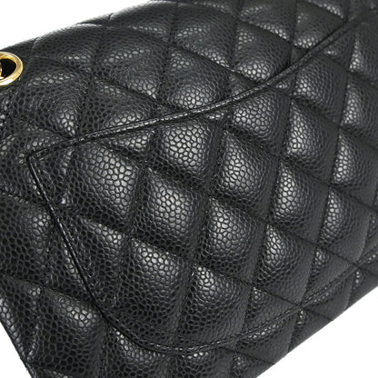 Chanel Black Caviar Skin Small Classic Double Flap Shoulder Bag