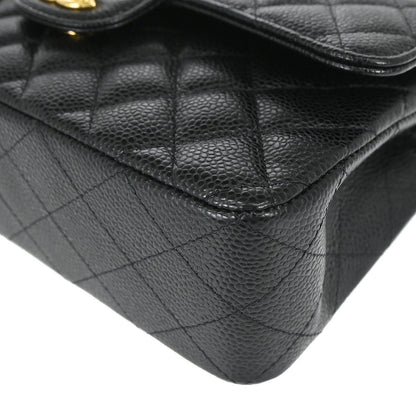 Chanel 2019 Black Caviar Skin Small Classic Double Flap Shoulder Bag