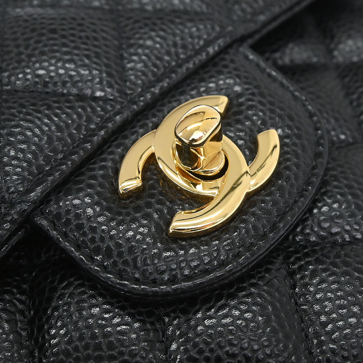 Chanel 2019 Black Caviar Skin Small Classic Double Flap Shoulder Bag