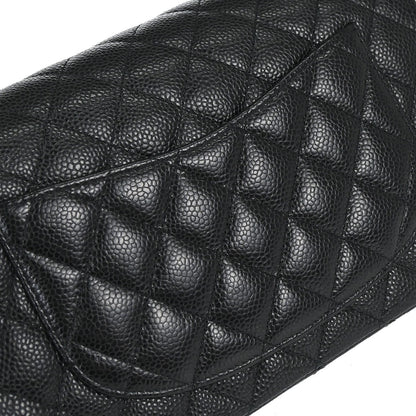 Chanel 2019 Black Caviar Skin Small Classic Double Flap Shoulder Bag
