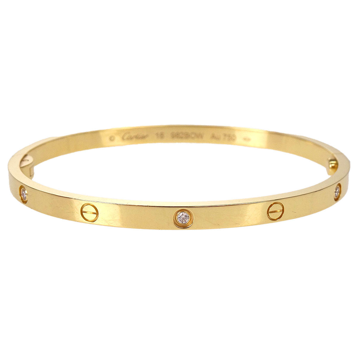 Cartier Love Bracelet Bangle Small 982BOW Au750 Diamond #16 Jewelry