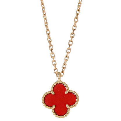 Van Cleef & Arpels Sweet Alhambra Necklace Carnelian Au750 Jewelry
