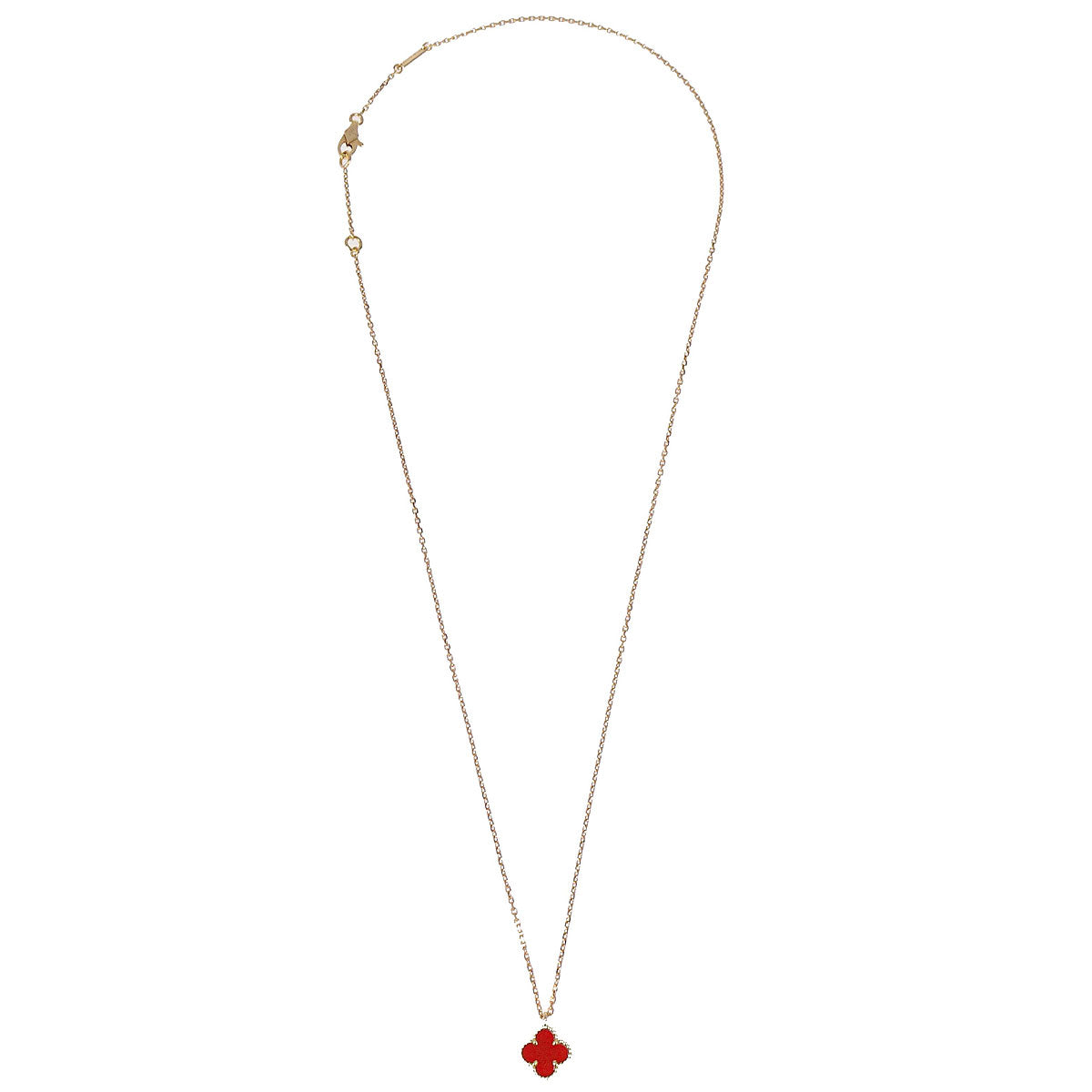 Van Cleef & Arpels Sweet Alhambra Necklace Carnelian Au750 Jewelry