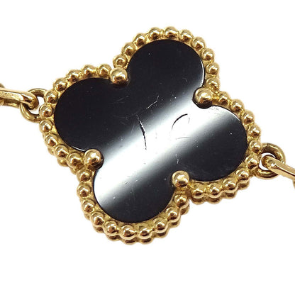 Van Cleef & Arpels Alhambra 5P Bracelet Onyx Gold Au750 Jewelry