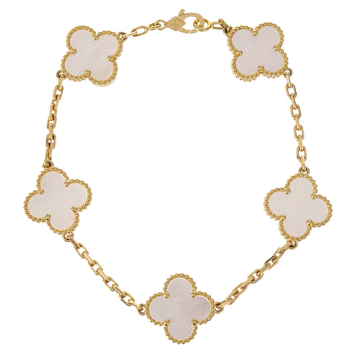 Van Cleef & Arpels Alhambra Bracelet Mother of Pearl Gold Au750 Jewelry