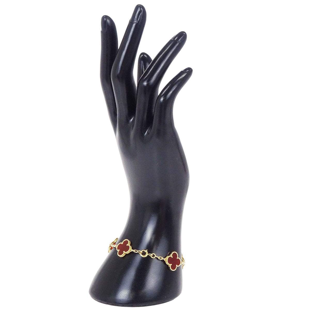 Van Cleef & Arpels Alhambra 5P Bracelet Carnelian Gold 750 Jewelry