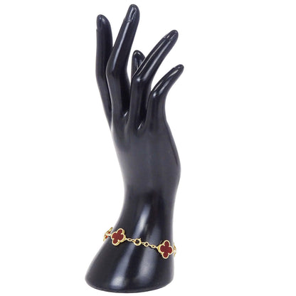 Van Cleef & Arpels Alhambra 5P Bracelet Carnelian Gold 750 Jewelry