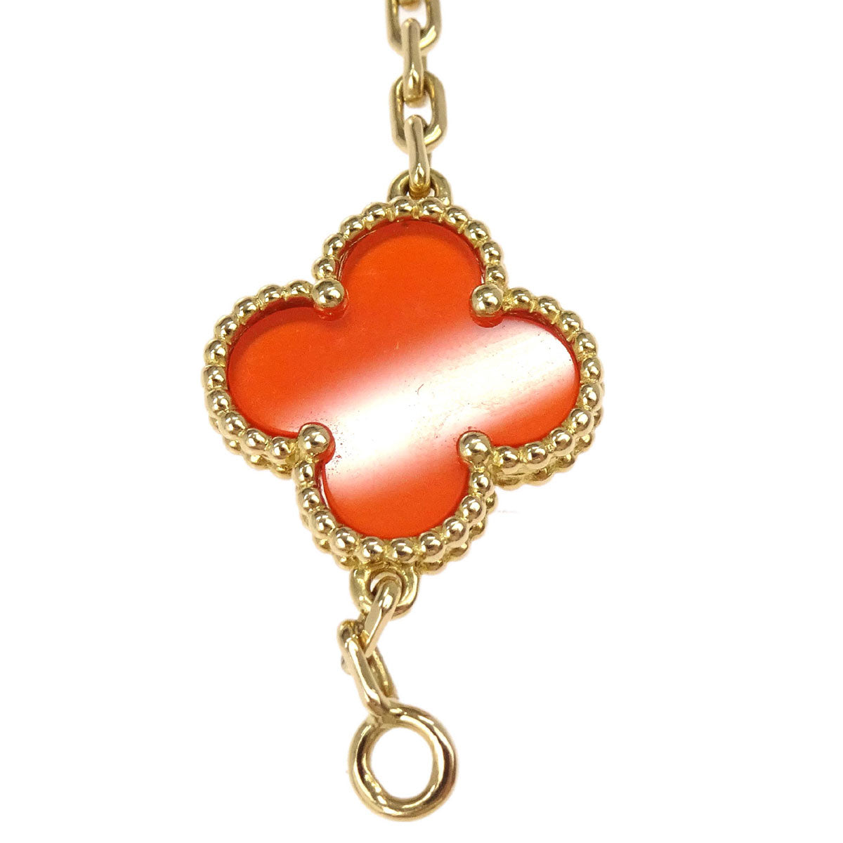 Van Cleef & Arpels Alhambra 5P Bracelet Carnelian Gold 750 Jewelry