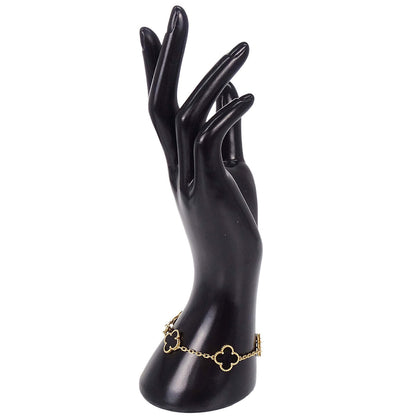 Van Cleef & Arpels Alhambra 5P Bracelet Onyx Gold Au750 Jewelry