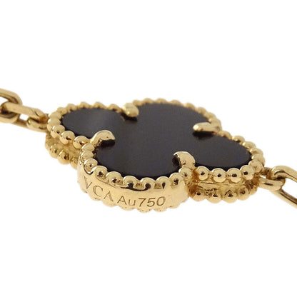 Van Cleef & Arpels Alhambra 5P Bracelet Onyx Gold Au750 Jewelry