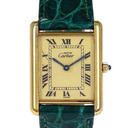 Cartier * Must Tank LM 23mm Ref.681006 Quartz Watch SV925 Crocodile