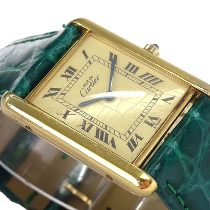 Cartier * Must Tank LM 23mm Ref.681006 Quartz Watch SV925 Crocodile