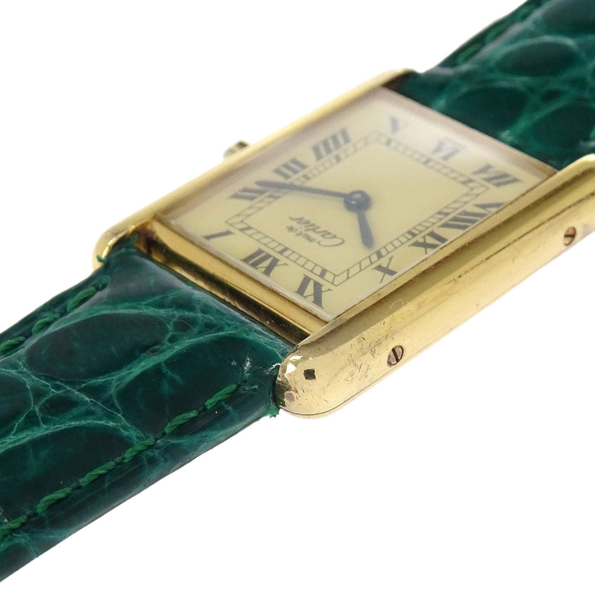 Cartier * Must Tank LM 23mm Ref.681006 Quartz Watch SV925 Crocodile