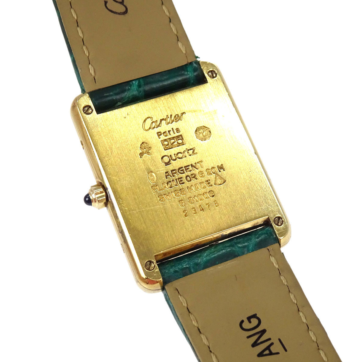 Cartier * Must Tank LM 23mm Ref.681006 Quartz Watch SV925 Crocodile