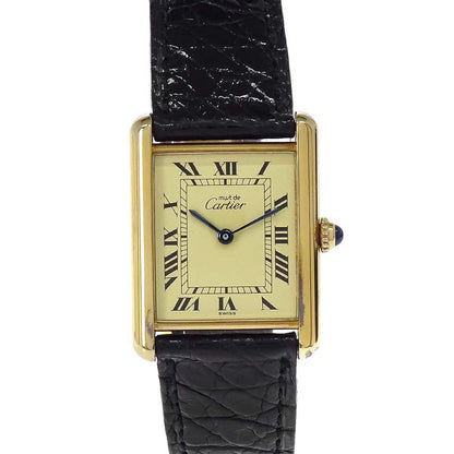 Cartier * Must Tank LM Ref.58407 Quartz Watch SV925 Crocodile