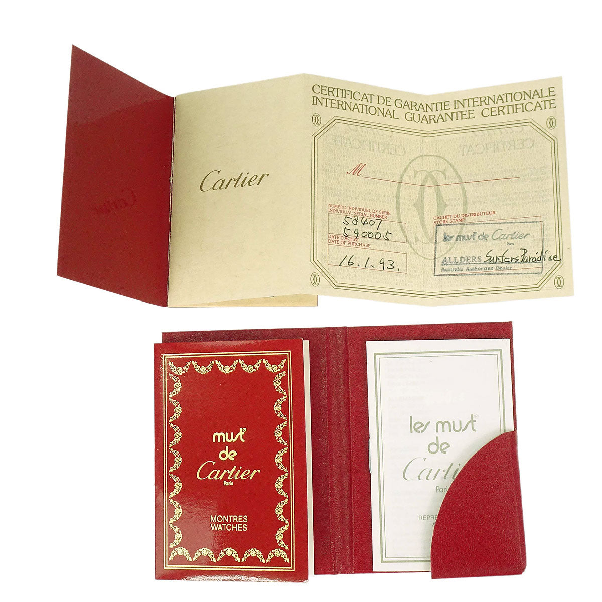 Cartier * Must Tank LM Ref.58407 Quartz Watch SV925 Crocodile