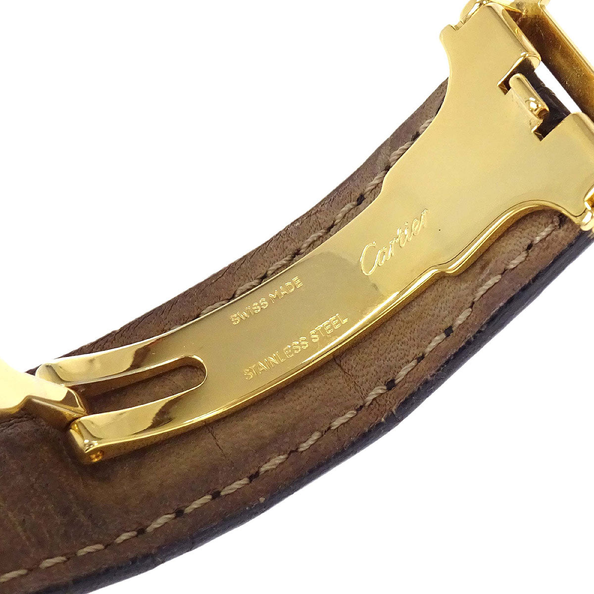 Cartier * Must Tank LM Ref.58407 Quartz Watch SV925 Crocodile