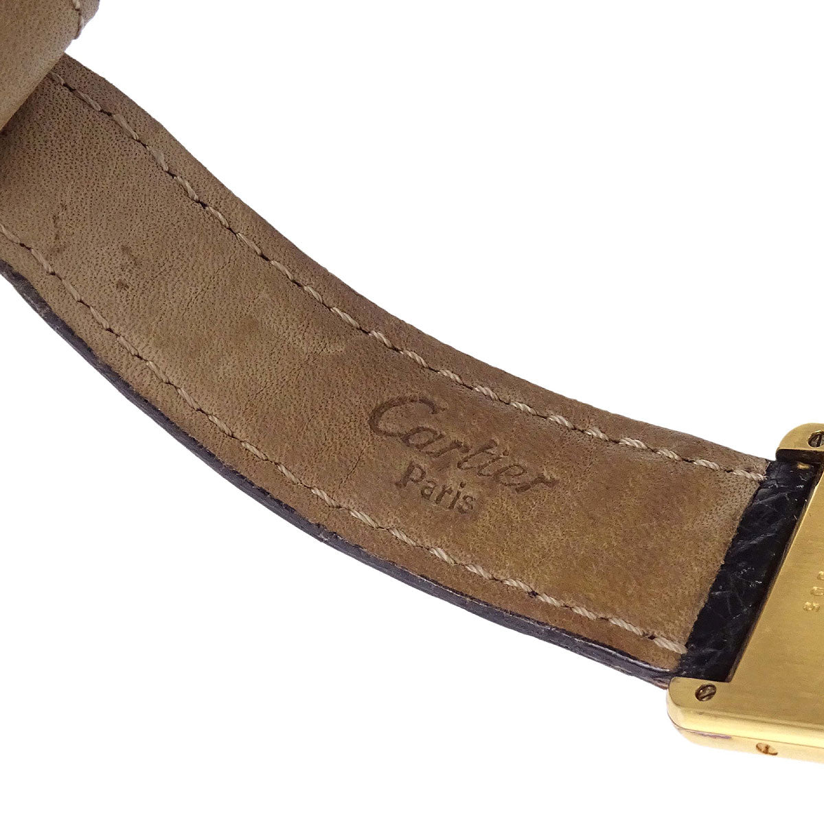 Cartier * Must Tank LM Ref.58407 Quartz Watch SV925 Crocodile
