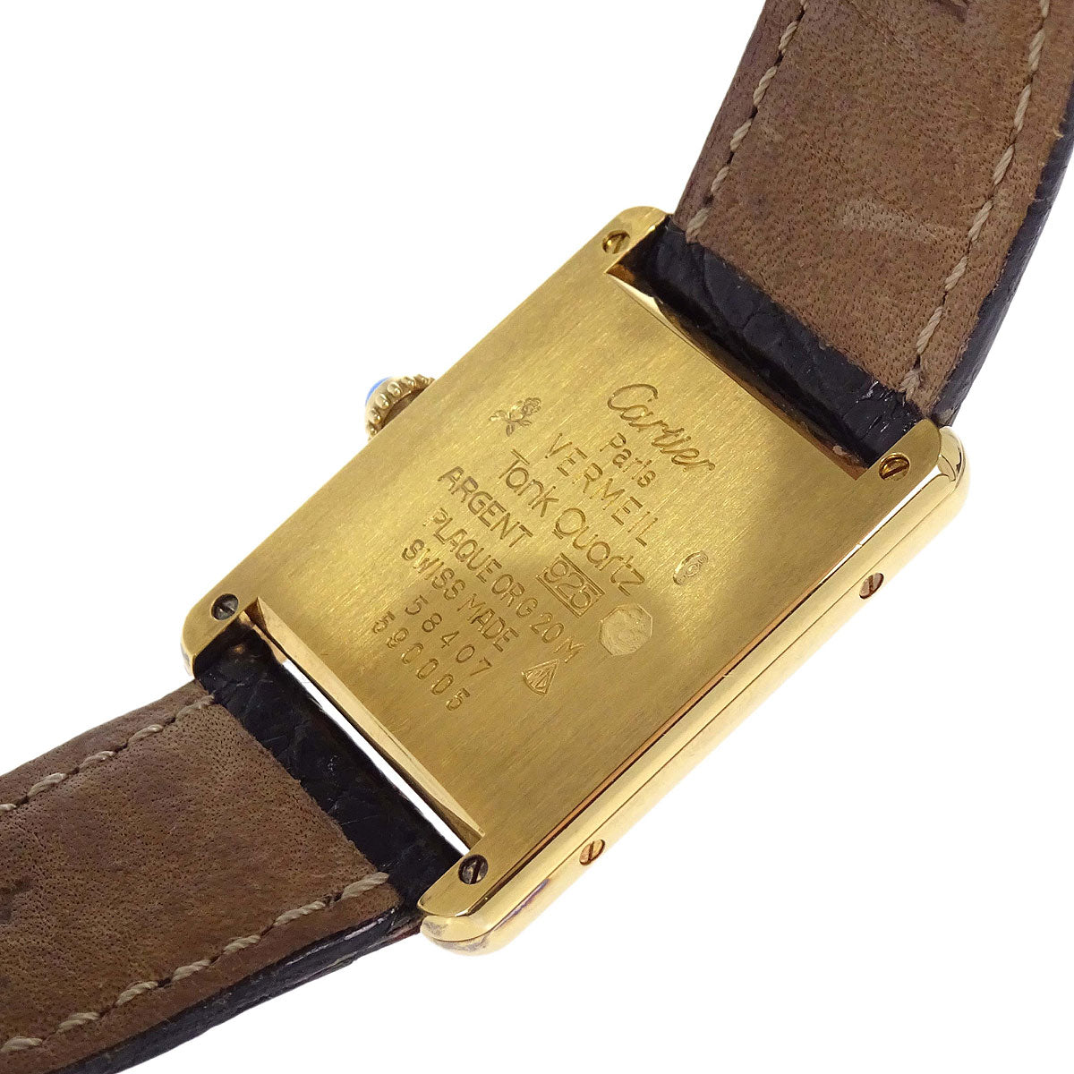 Cartier * Must Tank LM Ref.58407 Quartz Watch SV925 Crocodile