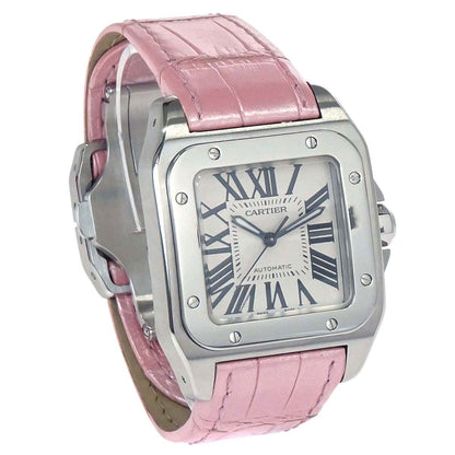 Cartier * Santos 100 MM 33mm Ref.2878 Self-winding Watch SS Alligator