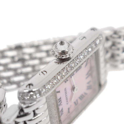 Cartier Tank Mini 19mm Ref.1371 Quartz Watch 18KWG Diamond Pink Shell