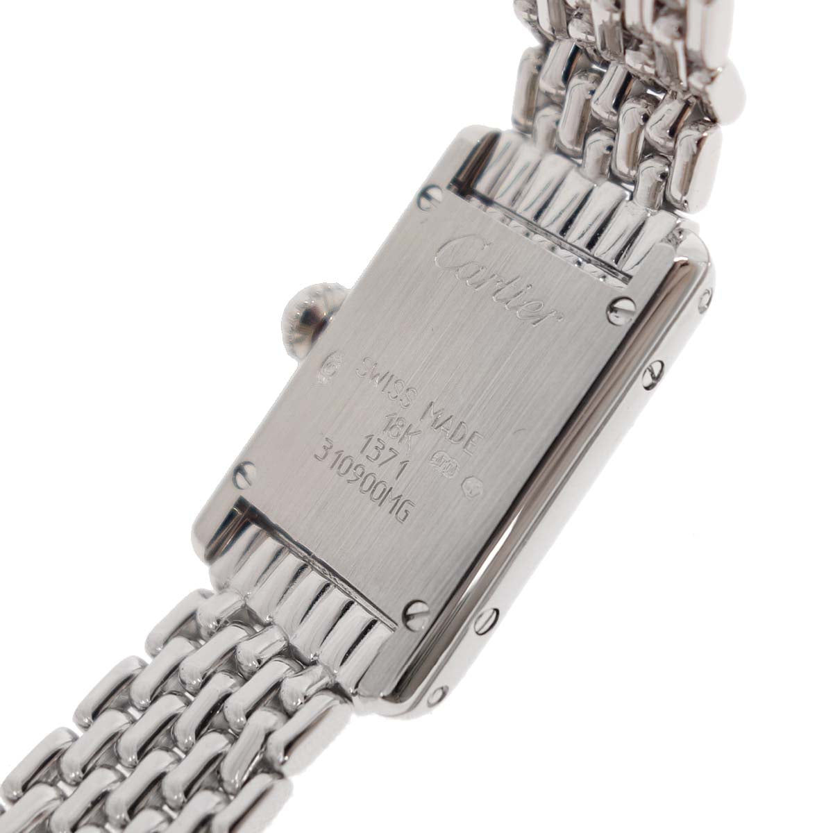 Cartier Tank Mini 19mm Ref.1371 Quartz Watch 18KWG Diamond Pink Shell