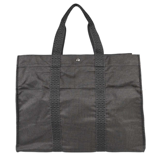 Hermes Gray Canvas Herline Tote TGM Handbag