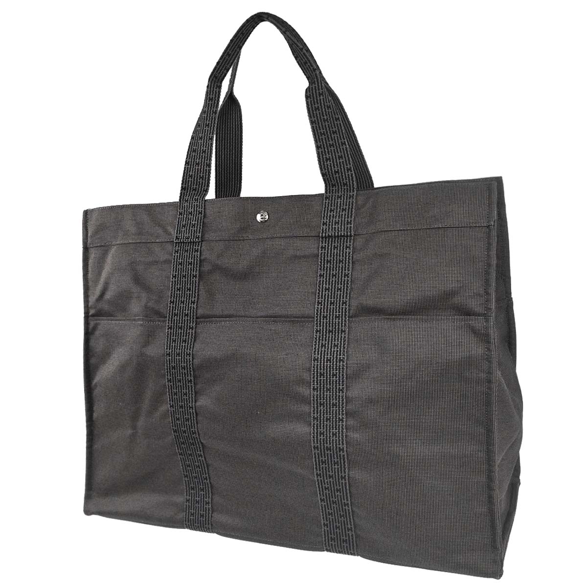 Hermes Gray Canvas Herline Tote TGM Handbag