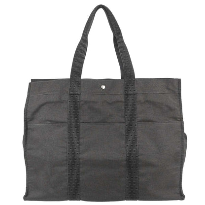 Hermes Gray Canvas Herline Tote TGM Handbag