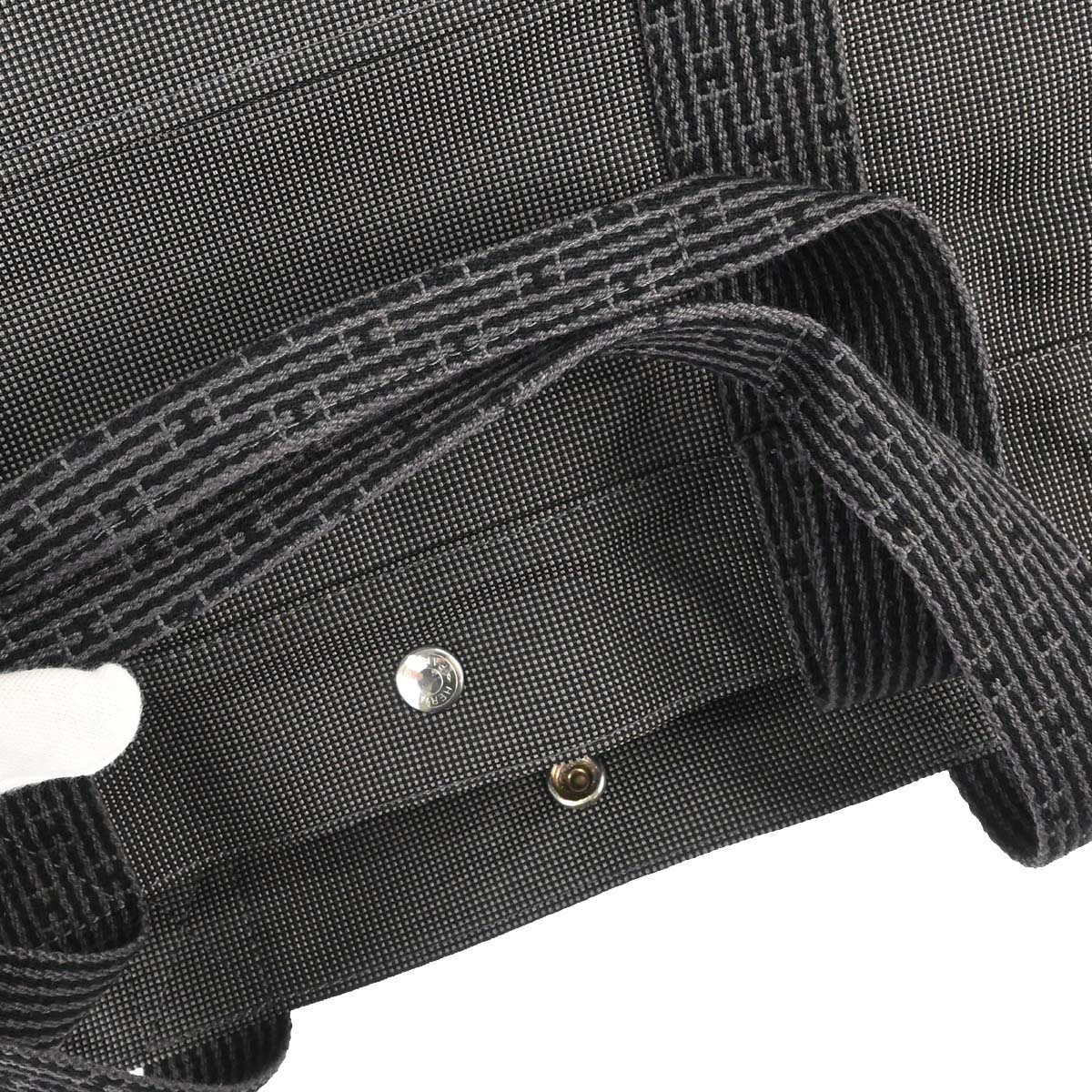 Hermes Gray Canvas Herline Tote TGM Handbag