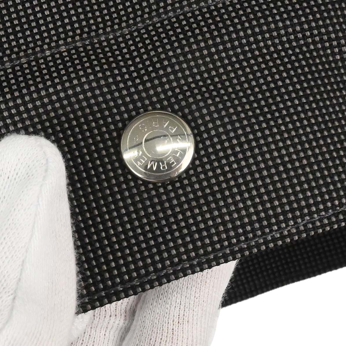 Hermes Gray Canvas Herline Tote TGM Handbag