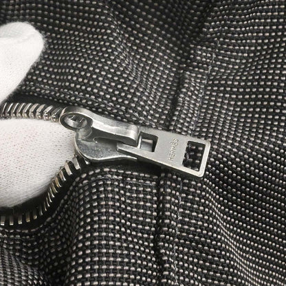 Hermes Gray Canvas Herline Tote TGM Handbag