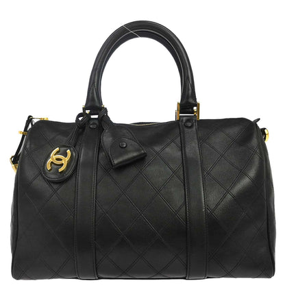 Chanel 1996-1997 Black Lambskin Bicolore Handbag